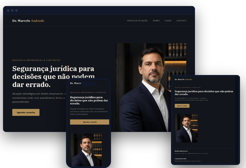 Modelo de site institucional para Advogado