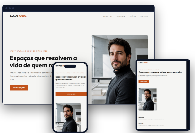 Modelo de site institucional para Arquiteto