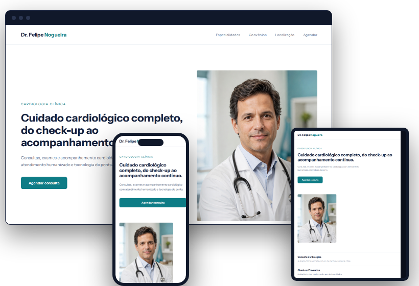 Modelo de site institucional para Médico